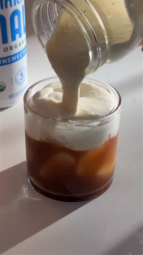 MALK ORGANICS on Instagram: "We thought you could use a lil treat today 🤭 — Apple chai cloud latte - 1.5oz Apple cider - 3oz chai - 1oz MALK Organic Almond Milk - optional: splash of coconut cream Instructions - pour apple cider and chai into a glass, stir until combined - in a separate glass, add MALK (and a splash of coconut cream if needed) and froth until a foam forms - top apple chai mixture with cloud foam - enjoy! 🫶"