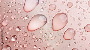 drops of water. water drops on red background. water drops on a glass. water drops, professional light, beige and dusty rose colors