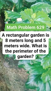 Math Problem 629 A rectangular garden is 8 meters long and 5 meters wide. What is the perimeter of the garden #MATHinik | Mathinik