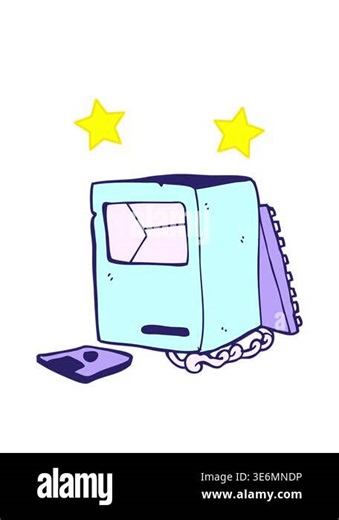 spinning stars animation of cartoon broken old computer Stock Video Footage - Alamy