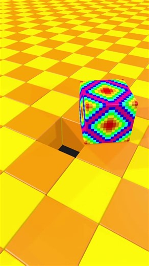 Rubik's cube falling into the void #3d #animation #shorts
