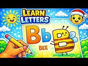 Learn the letter B by drawing a cute bee step by step, fun for kids 🐝✏️