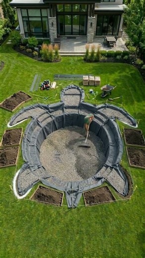 Turtle Shaped Swimming Pool 🐢💦 | Amazing Backyard Transformation