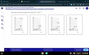 Which graph is the sequence defined by the function f(x) = 3(2)... | Filo