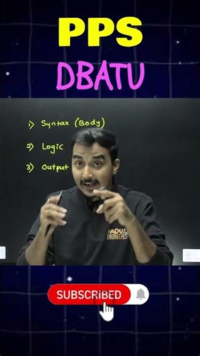 PPS DBATU | STUDY कैसे करूं | ENGINEERING FIRST YEAR | DBATU FIRST YEAR | DBATU PROGRAMMING #dbatu