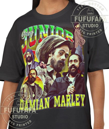 Reggae Hip Hop Fusion Graphic T-shirt Caribbean Roots Music Style Unisex Black Cotton Tee Gong Junior - Etsy