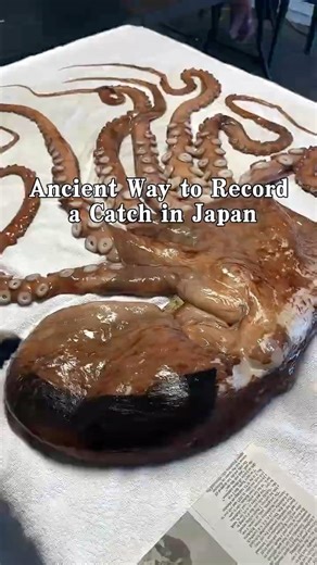 Ancient Japanese Way to Record a Catch 🎣 #JapaneseHistory #FishingTraditions