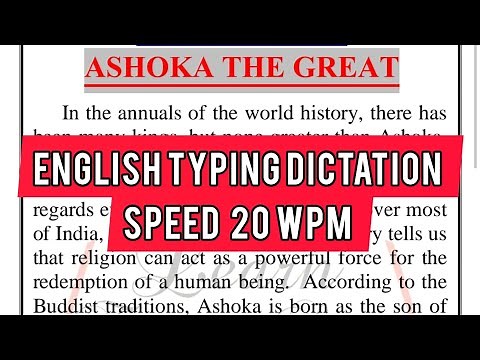 20 wpm | Typing dictation for beginners | English dictation | KVS, SSC, UPPCL, IA, LDC, JVVNL, RRB