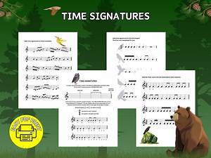 Time Signatures & Adding Rests - PDF Printable - Music Theory Sheet - Music Homeschooling - Beginner Music - Piano Lessons - Music Class