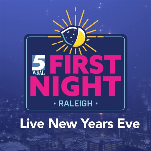 Ring in 2026 with WRAL First Night Raleigh! 📺 Watch live — WRAL | 11:30 PM 📍 Join in person — Downtown Raleigh | 2 PM – Midnight | WRAL TV