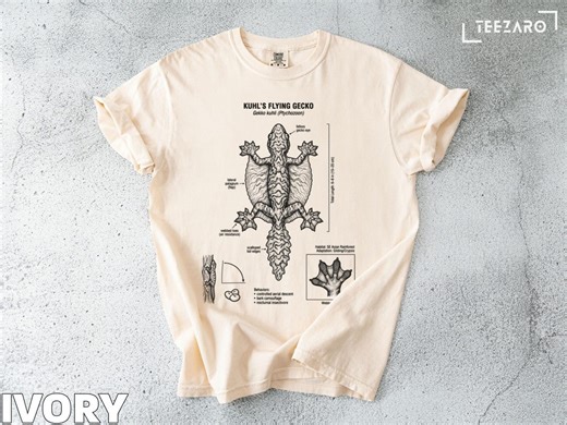 Flying Gecko T-Shirt: Gliding Lizard, Camouflage, Nocturnal Insectivore