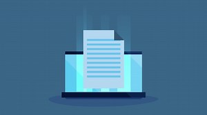 Laptop with documents paper animation | Premium Stock Video Footage