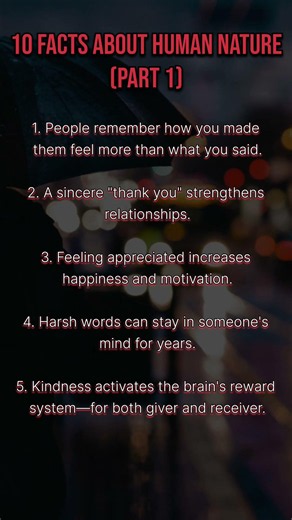 10 facts about human nature everyone should know... Part 1 🧠💯