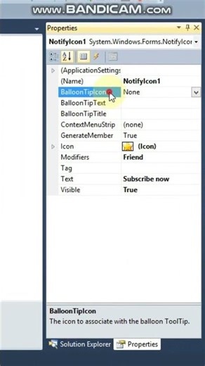 How to set notification using NotifyIcon in VB.Net