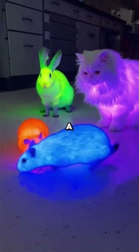 He saved the glowing purple cat from the lab #aistory #animals #heartwarming
