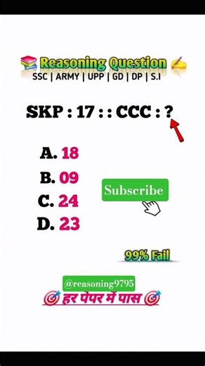 Reasoning Classes| Number Series🤔| Missing Number lSSC CGL Reasoning Questions in Hindi | #shorts