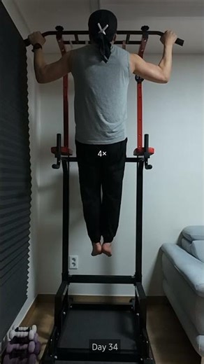 Day 34 – Dead Hang · 1:00 | Pull-up hold 26s