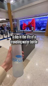 Happy International Day of Zero Waste! Our Airport is proud to offer waste disposal bins near security checkpoint to make your travel as smooth as possible. 💙 Thanks for joining our traveling water bottle friend on a brief tour! | Gerald R. Ford International Airport