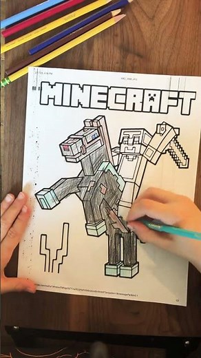 Coloring a Minecraft coloring page 😍🖍️ #coloringforkids #coloringpagesforkids #coloringpages #