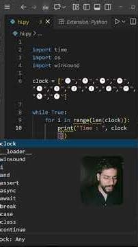 Use Only Python genrate Clock ⏰ with tik tik sound 🫵🫨 #coding #programming
