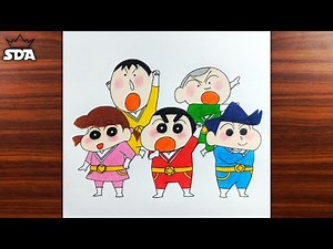 Shinchan and his friends drawing