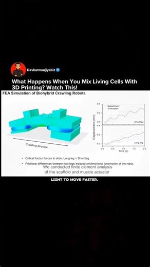 Biohybrid Crawlers: Robots Powered by Living Cells & Light Control #robot #shorts #innovation #viral