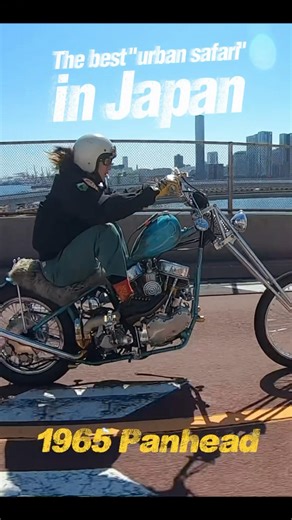 The best "urban safari" in Japan⁡日本最高の都会ジャングル⁡1965 Panheadで疾走🤙⁡#panhead #vintageharley #パンヘッド
