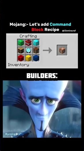 Builder's: mojang let's command block recipe ✨🤯 #minecraft #shorts #memes