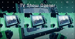 Retro TV Broadcast Show Opener with Glitch Effects