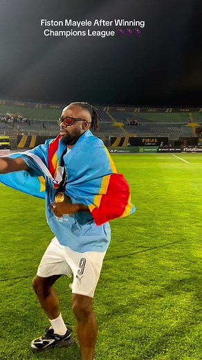 Fiston Mayele Celebrates CAF Champions League Victory