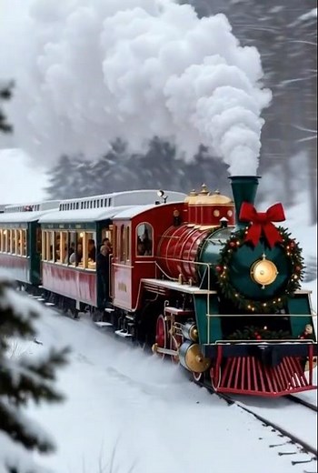 Magical Christmas Train Ride 🚂❄️ Cozy Winter Ambience | Snowy Holiday Journey