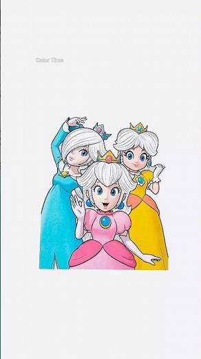 Super Mario Princess Hair Color Painting Style ✨🎨 #artshorts #supermario
