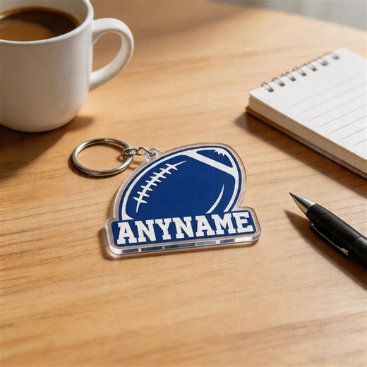 Custom Football Keychain Sports Team Collegiate Coach Gift Keychain Ornament Magnet - Etsy