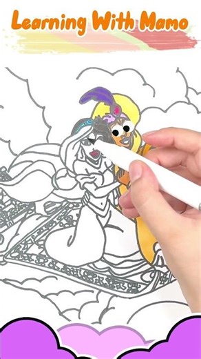 Draw & Color a Genie and Princess 🧞‍♂️👑 | Step-by-Step for Kids