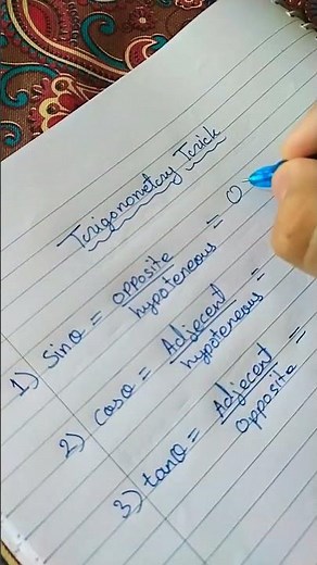 Trigonometry easy TRICK to remember SIN,COS AND TAN THETA