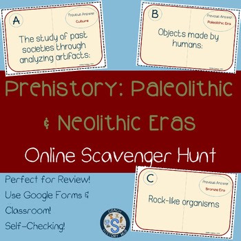 Paleolithic Neolithic Digital Centers Interactive Scavenger Hunt Game Activity
