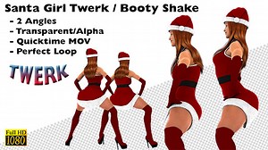 Christmas Santa Girl Sexy Twerk 2 Pack