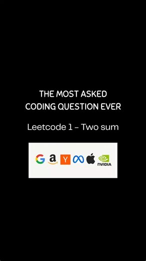 Algorithms | CS | Data Science on Instagram: "Day 10: Two Sum Most beginners start their DSA journey with this one: Two Sum (LeetCode #1). 🧠💥 It’s simple, yet it teaches a crucial mindset: think in terms of patterns and efficiency. Instead of checking every pair (O(n²)), use a hashmap to remember what you’ve seen — and solve it in O(n). That’s the moment you stop brute-forcing and start thinking like an engineer. ⚙️ #twosum #leetcode #dsa #coding #programming #learncoding #csstudents #algorith