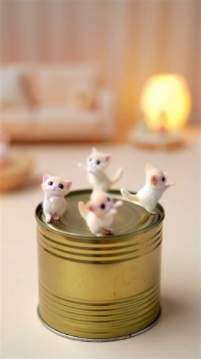 Tiny Kittens Dancing Ballet on a Tuna Can! 🩰🐱✨