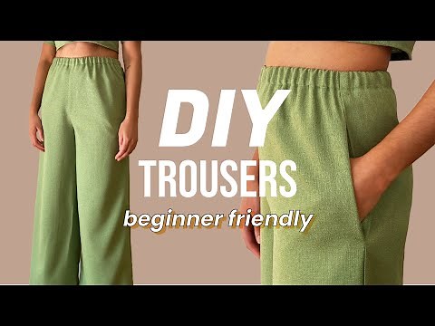 DIY Wide Leg Pant | Hena Trousers Elasticated Waist Sewing Tutorial | How To Sew Pockets