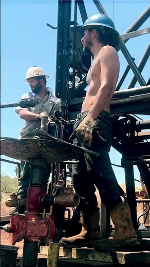 Well Service Crew at Work Pump Jack