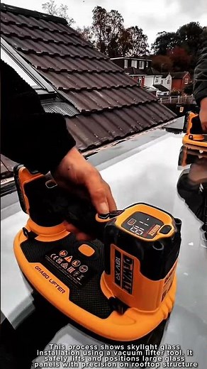 Skylight Glass Installation Work Tool Using Vacuum Lifter #worktool