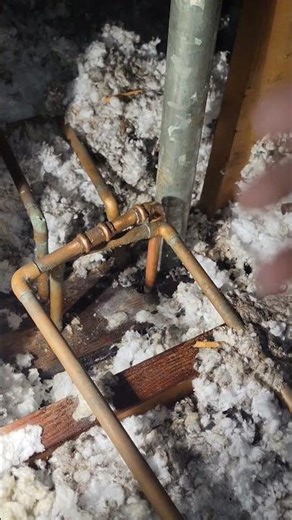 Before and After Attic Copper water Line Repair