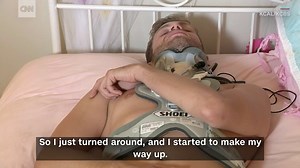 Motorcyclist survives driving off cliff