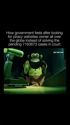 Meme • Every plots explained on Instagram: "🔍 How the government feels after hunting down piracy website owners across the globe while 7,163,673 court cases sit untouched — locked in on the wrong mission with full confidence. It’s like watching someone spend all day chasing a fly while the entire house is collapsing behind them. The video shows the cymbal-banging monkey from Toy Story 3 at its surveillance desk. Its eyes bug out, it snaps upright, and it slams the cymbals together in a frantic 