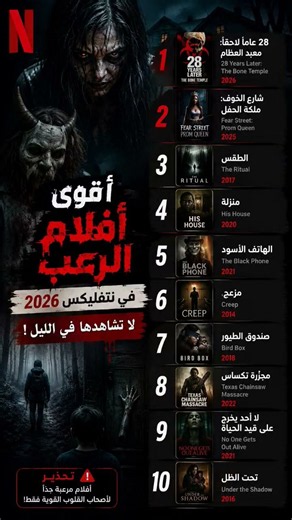 🔥 أقوى 10 أفلام رعب على نتفليكس 2026 | لن تجرؤ على مشاهدتها وحدك ليلًا! 😱 #movie #horror #netflix