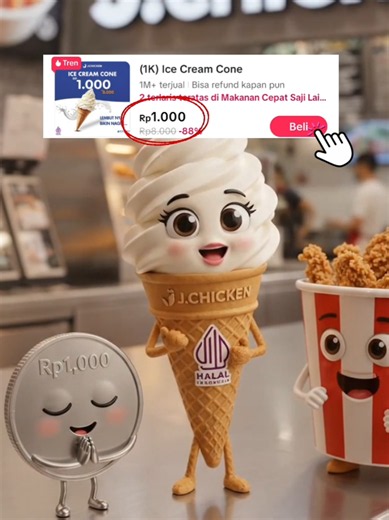 Ice Cream Cone J Chicken Seribu Rupiah: Cara Klaim Voucher Sekarang