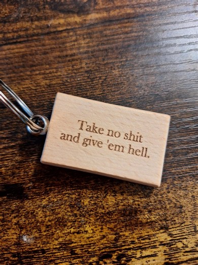 Personalized Wooden Keychain: Custom Logo, QR Code Engraved AA Token - Etsy