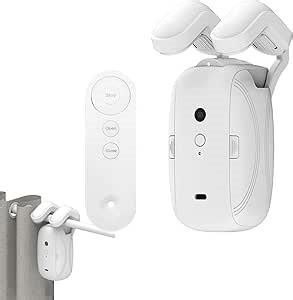 Smart Home Automatic Curtain Opener with Remote Control, Curtain Opener Electronic Upgraded High-Performance Electric Motor for Roman Rod, 4000mAh Battery Powered (1PC Roman pole)