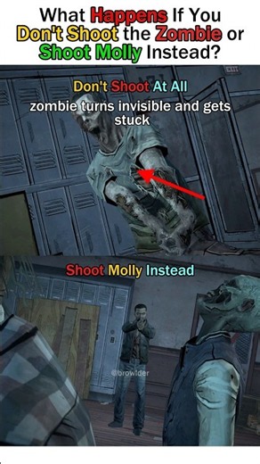 What happens if you don’t shoot vs shoot molly #shorts #twdg #thewalkingdeadgame